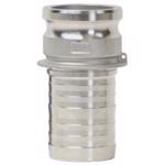 Stainless Steel Type E Cam & Groove Type C coupler x hose shank